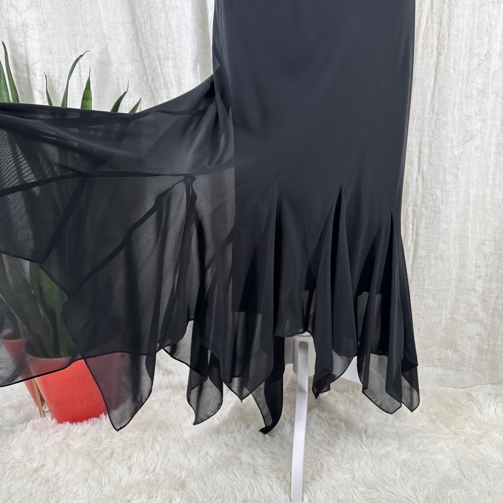 Vintage Whimsigoth Vamp Maxi Skirt M Witchy Fairy Grunge Sheer Overlay 90s Y2K